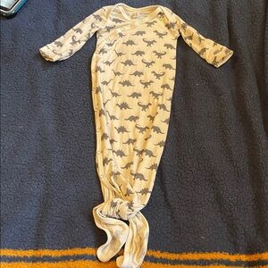Copper pearl Neutral Dinosaur Knotted Baby gown